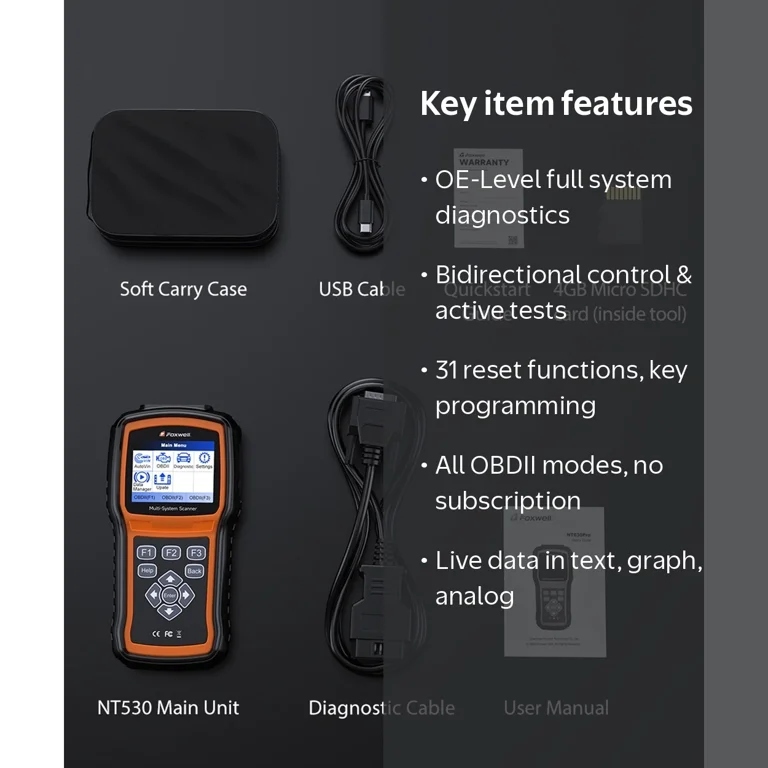 FOXWELL NT530 Plus for VAG All Systems OBD2 Scanner, All