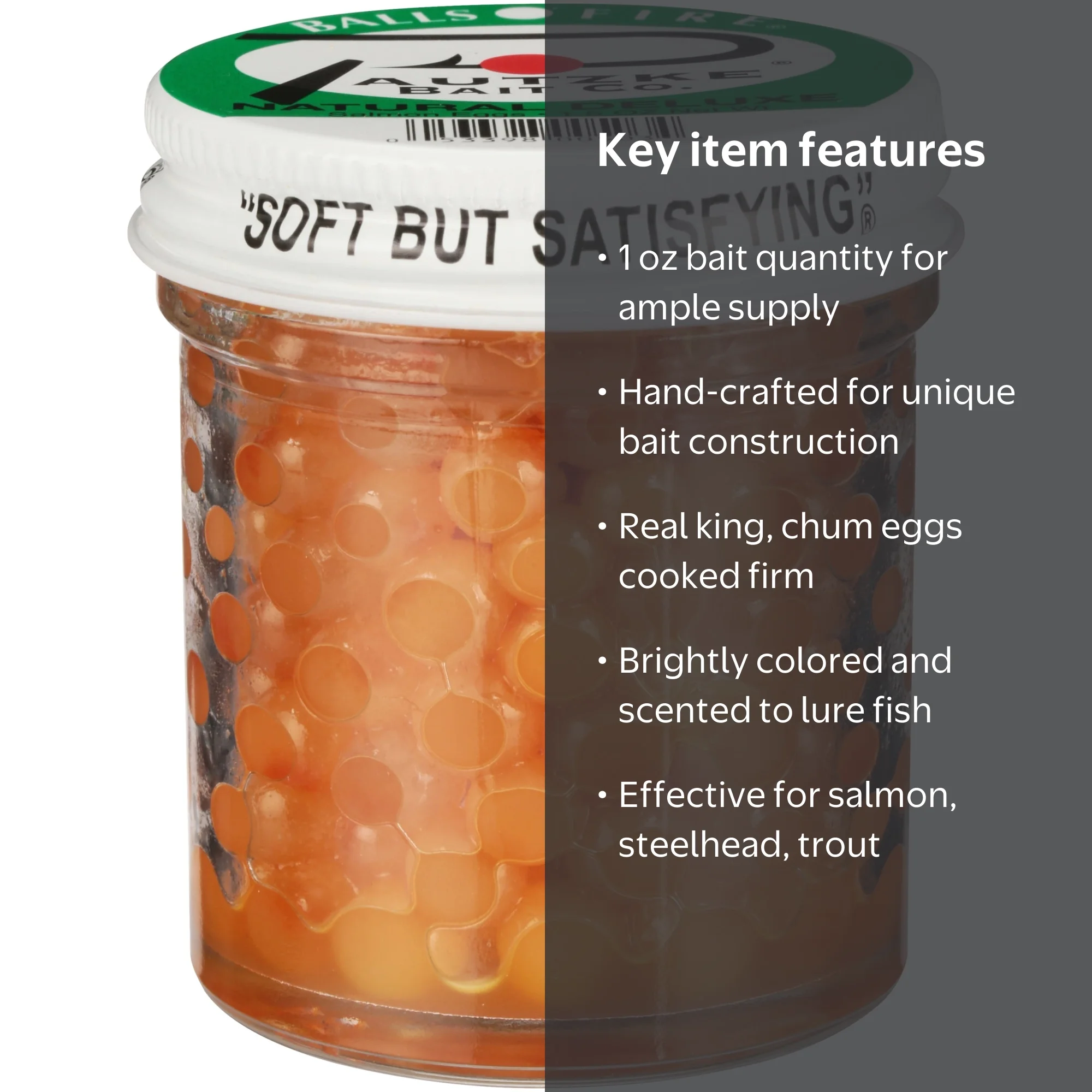 Pautzke, Balls O‚Äô Fire Salmon Eggs, 1 oz, Brightly Colored and