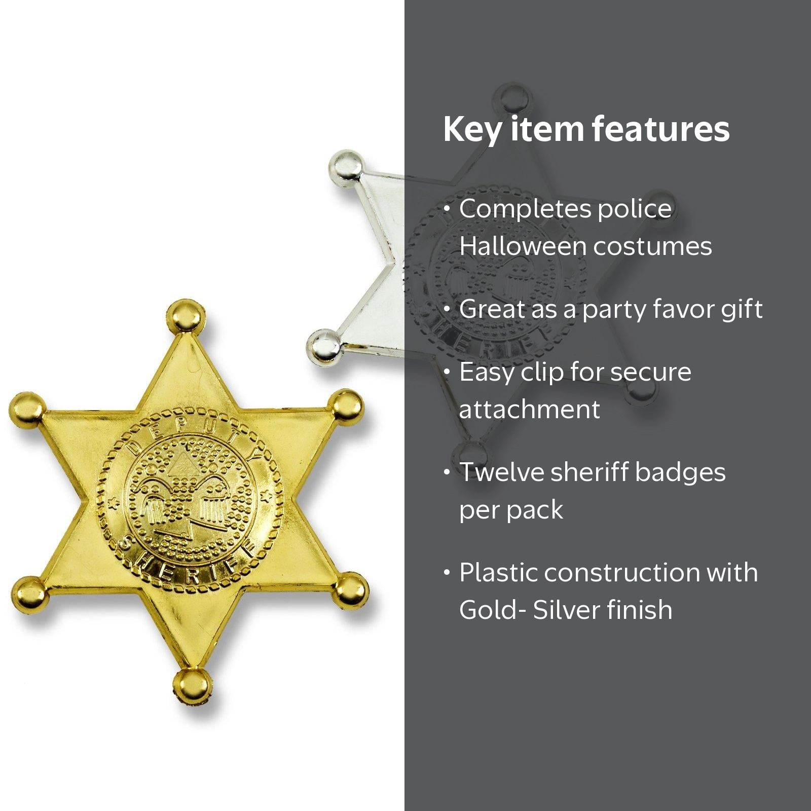 Rhode Island Novelty Plastic Sheriff Badge - Gold-Silver - Walmart.com