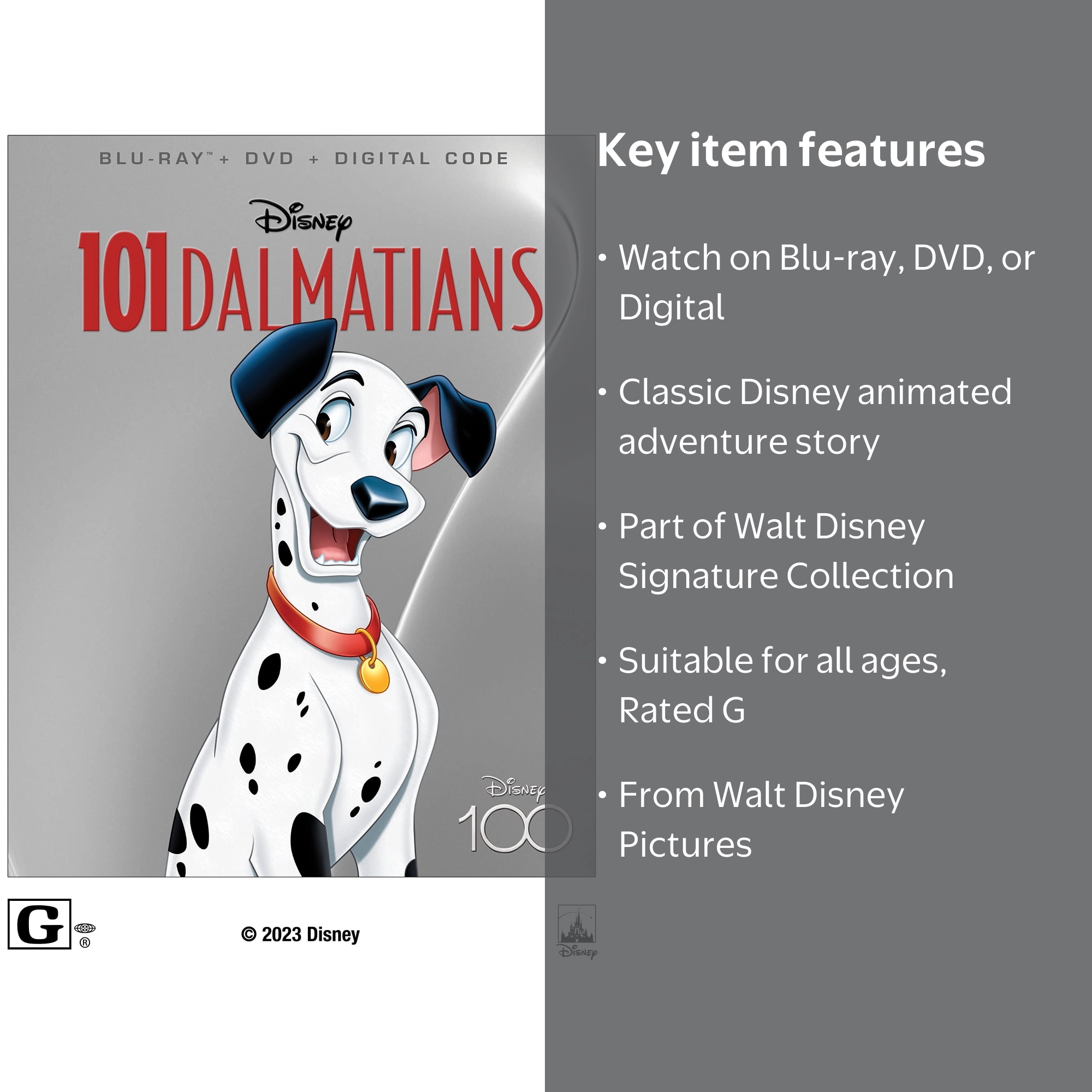 Disney, 101 Dalmatians Blu-ray DVD Digital Copy, Signature