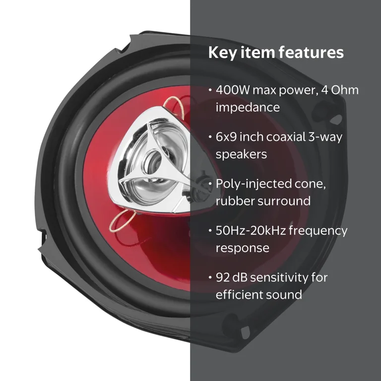BOSS Audio Systems, Car Door Speakers, 6 x 9 inch, 400 Watts Max