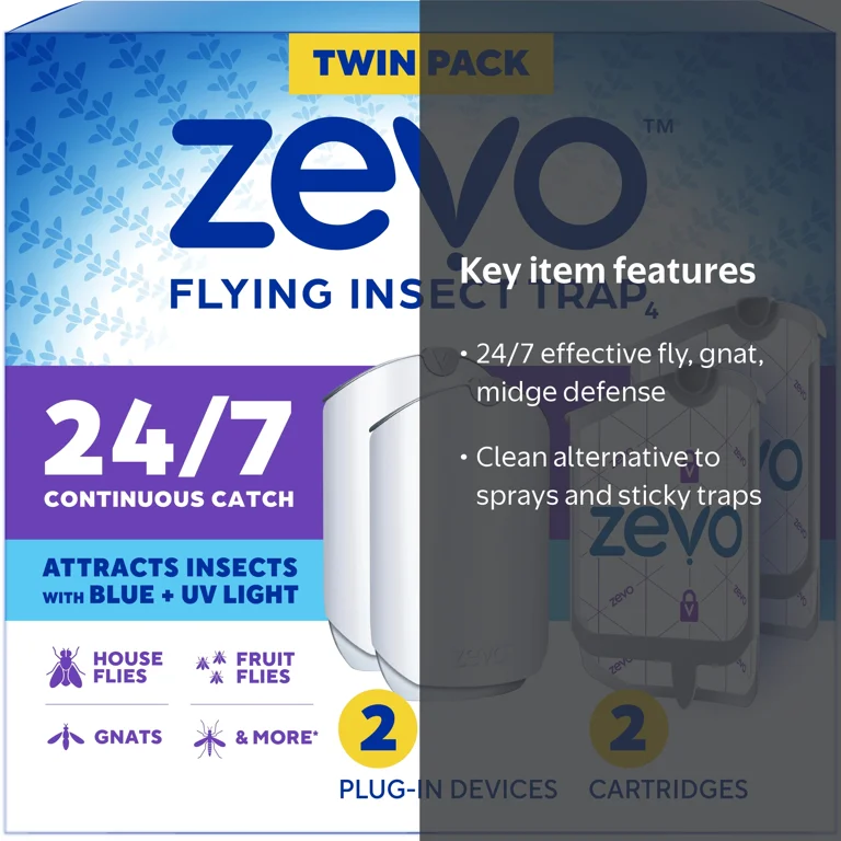 Zevo Indoor Flying Insect Trap, House, Fruit, Gnat Trap with