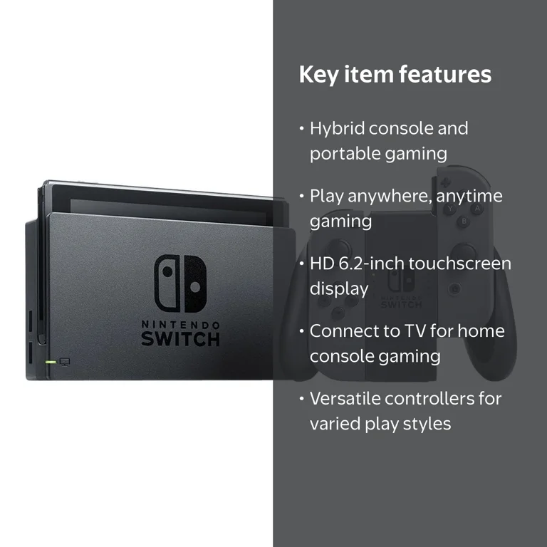Nintendo, Switch Console with Gray Joy-Con, Old Model - Walmart.com