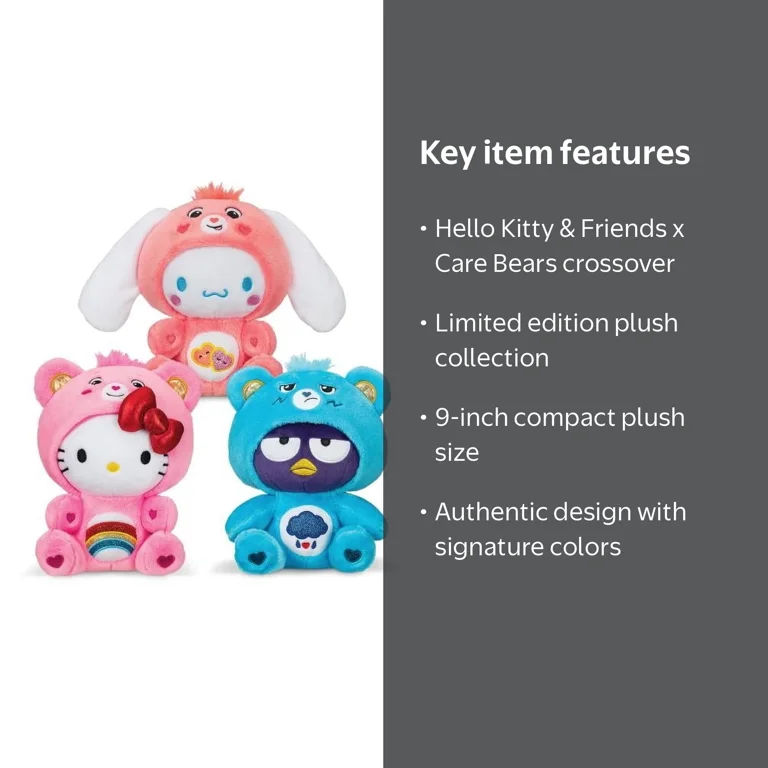 Hello Kitty x Carebears Plush 9