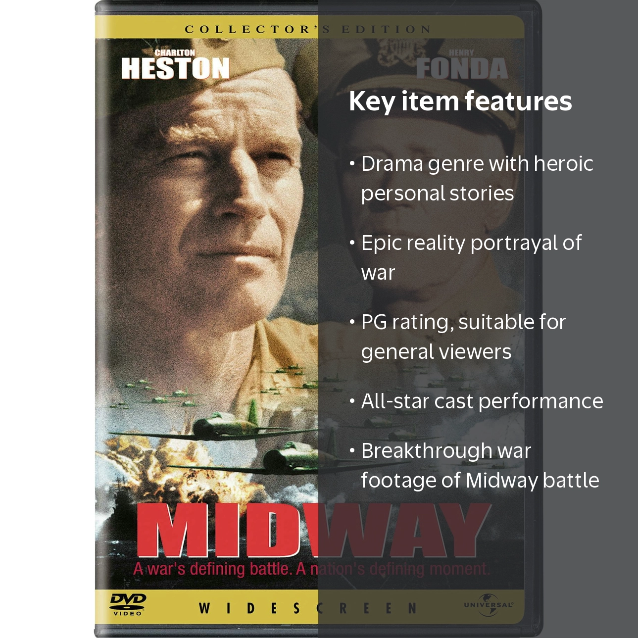 SDS, Midway DVD, PG, Battle of Midway military history - Walmart.com