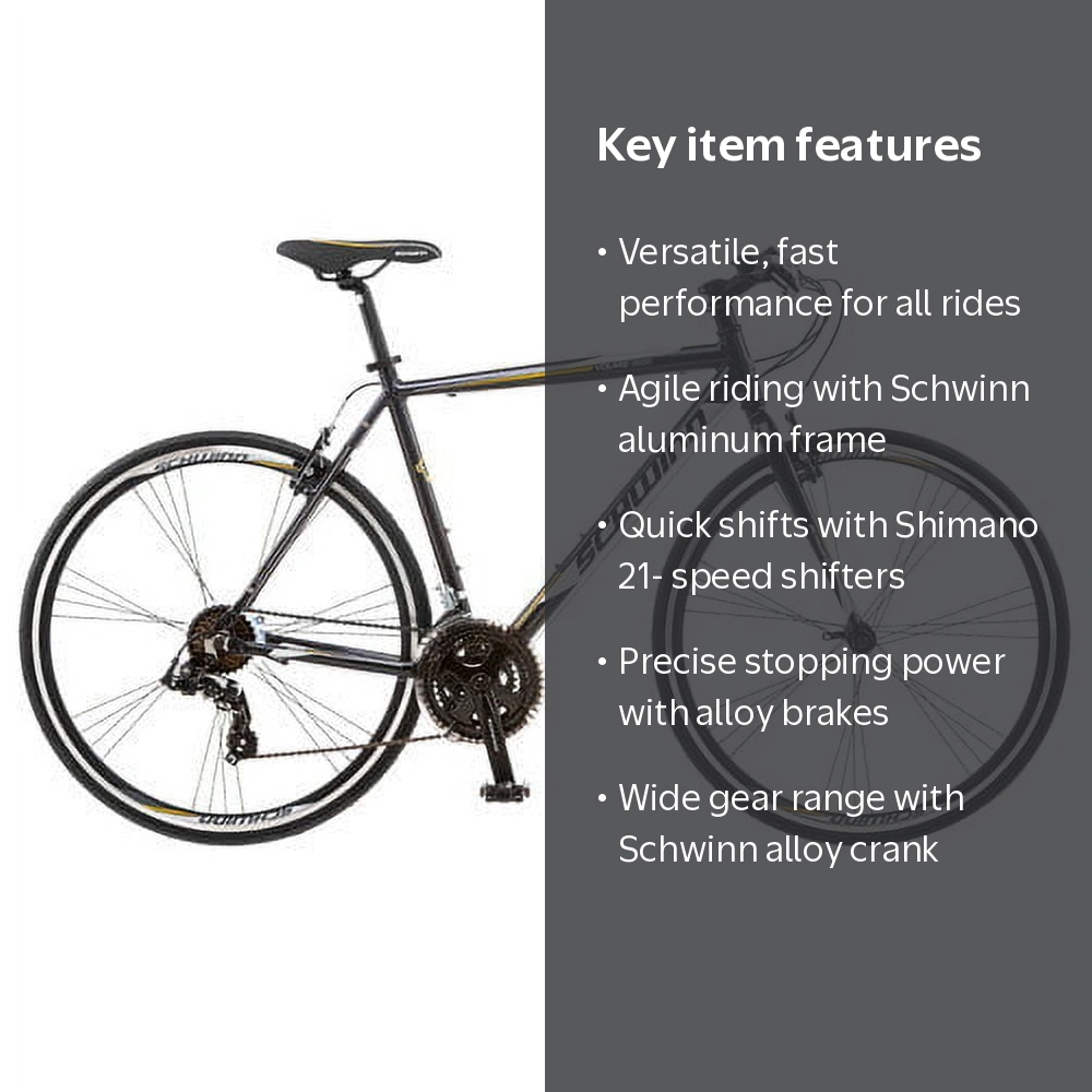Schwinn S5460D Mens Volare 1200 Flat Bar Road Bike, Grey - Walmart.com