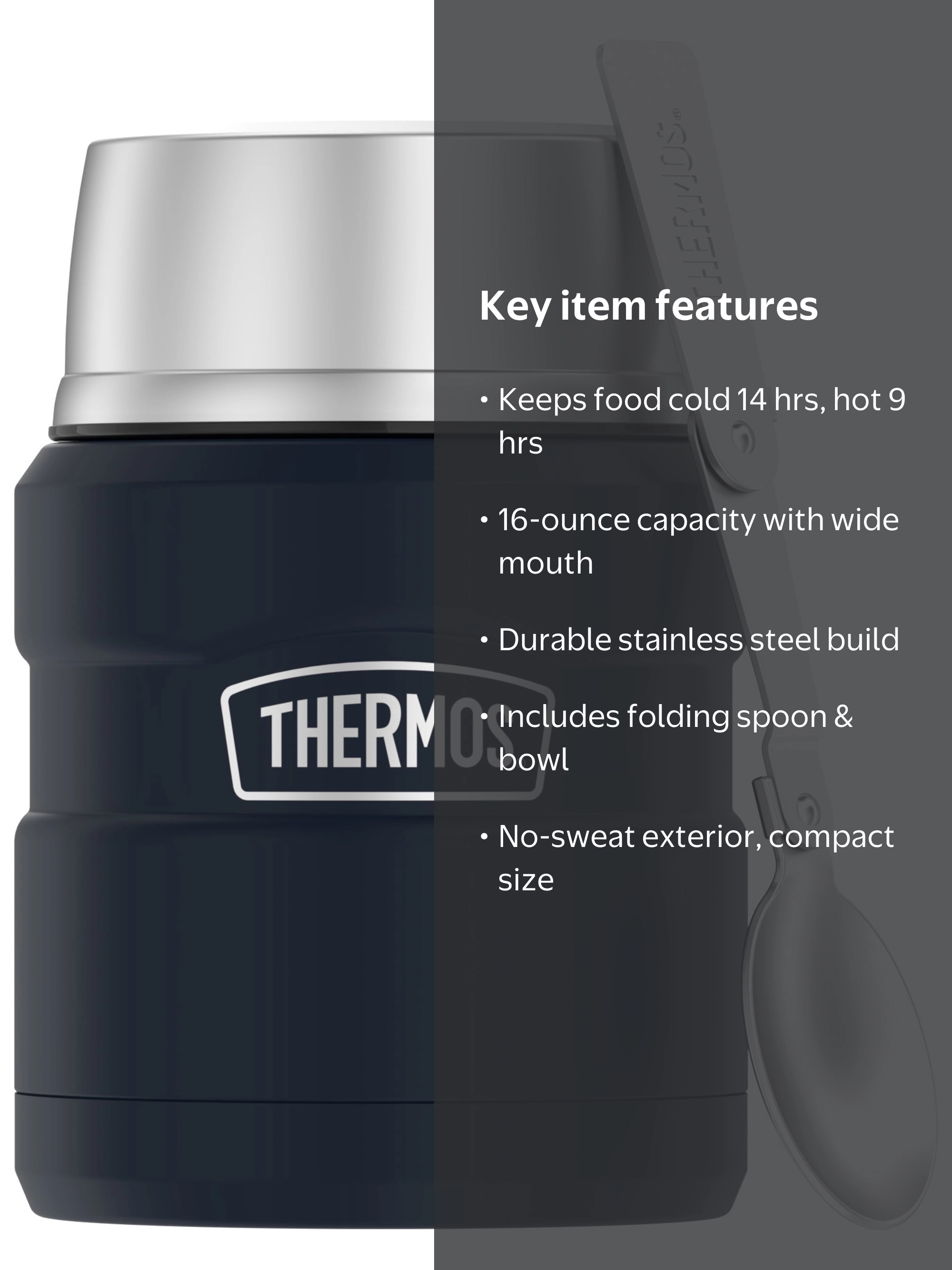 Thermos Stainless King 16oz Insulated Food Jar with Spoon