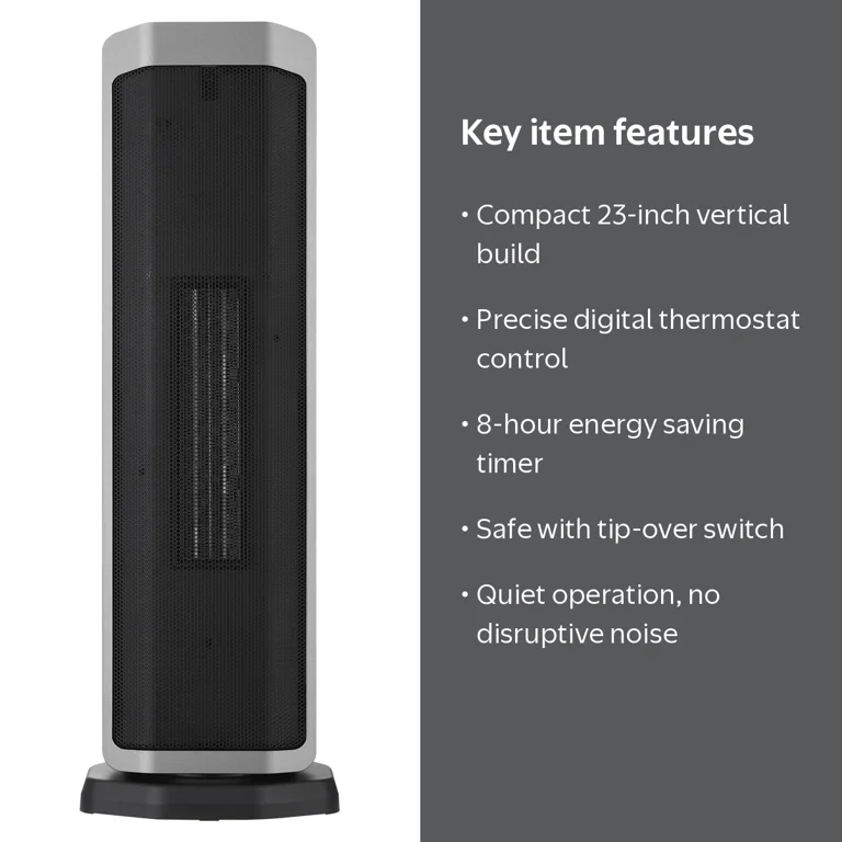 Better Homes & Gardens 23In Tower Heater, Black, New - Walmart.com