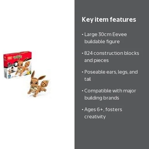 Mega Construx Pokmon Jumbo Eevee Construction Set, 11 inch, 845