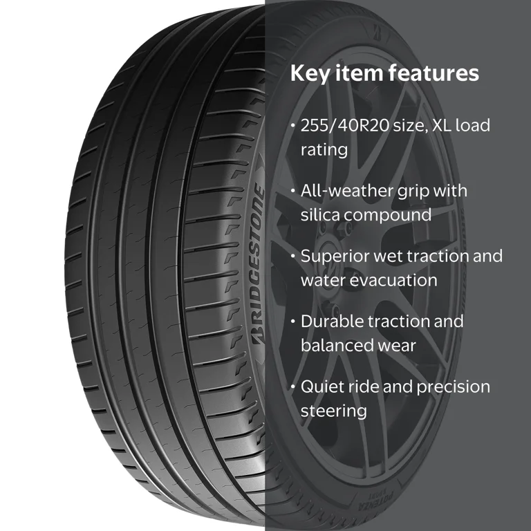 Bridgestone, Passenger Tire, 255/40R20 101Y XL, Black - Walmart.com