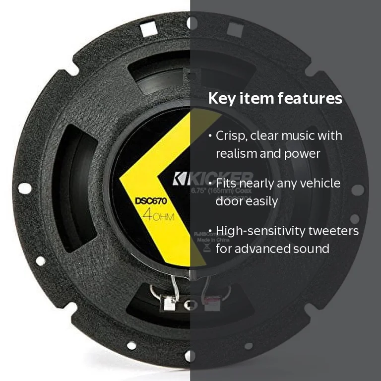 Kicker, Car Audio Coaxial Speakers, 43DS6704, 6.75