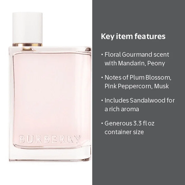 Burberry Her Blossom for Women - 3.3 oz Floral Fruity EDT Spray Burberry Her Blossom for Women - 3.3 oz Floral Fruity EDT Spray