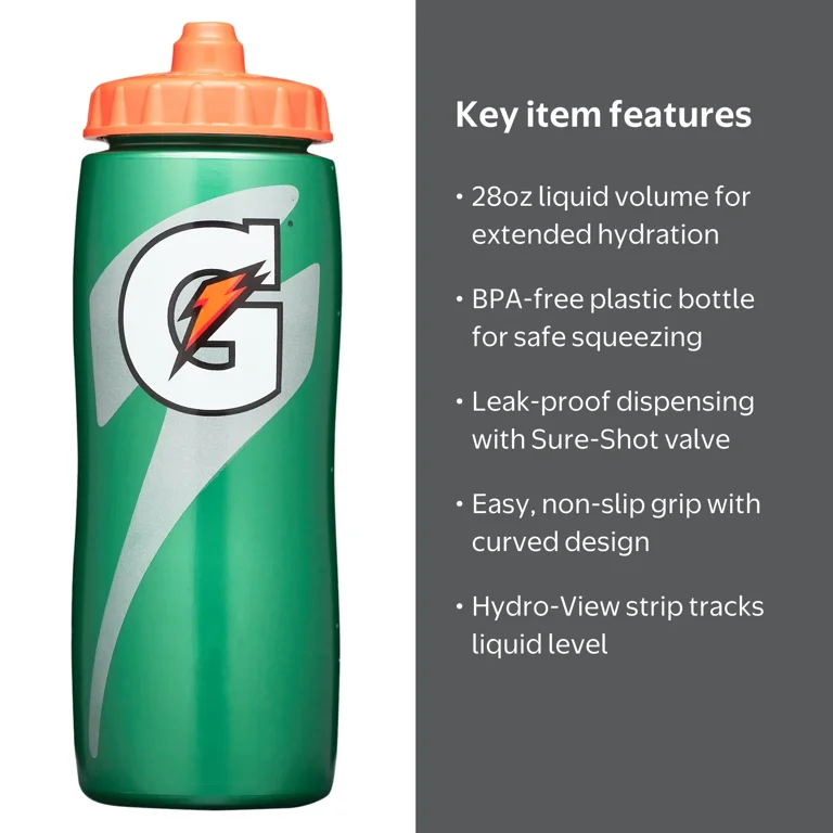 アメリカで大流行！ゲータレードSqueeze Bottle グリーンカラー Gatorade, Water Bottle, 28 oz, Contour Style Green - Walmart.com