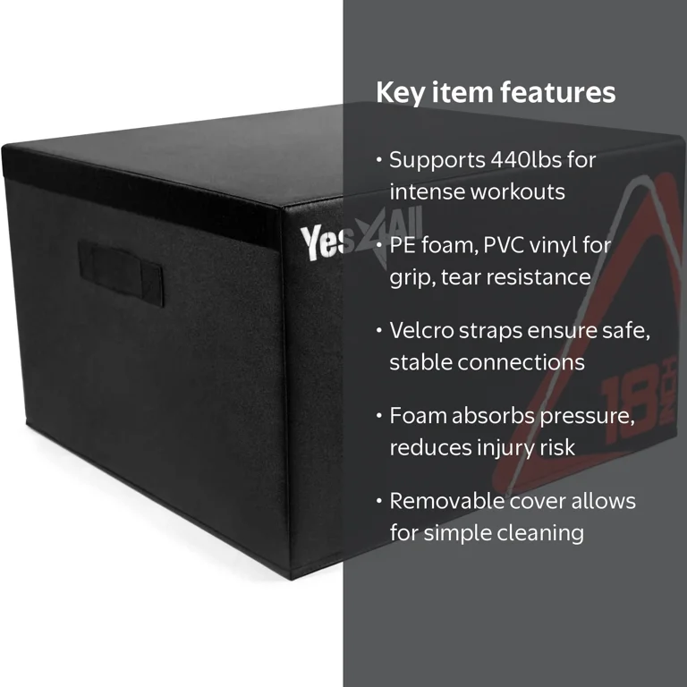 Yes4All 18 in Height Stackable Plyometric Box, for Crossfit