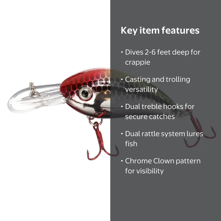 Arkie Lures 220 Crankbait - Chrome Clown - Dives 2-6 - 235