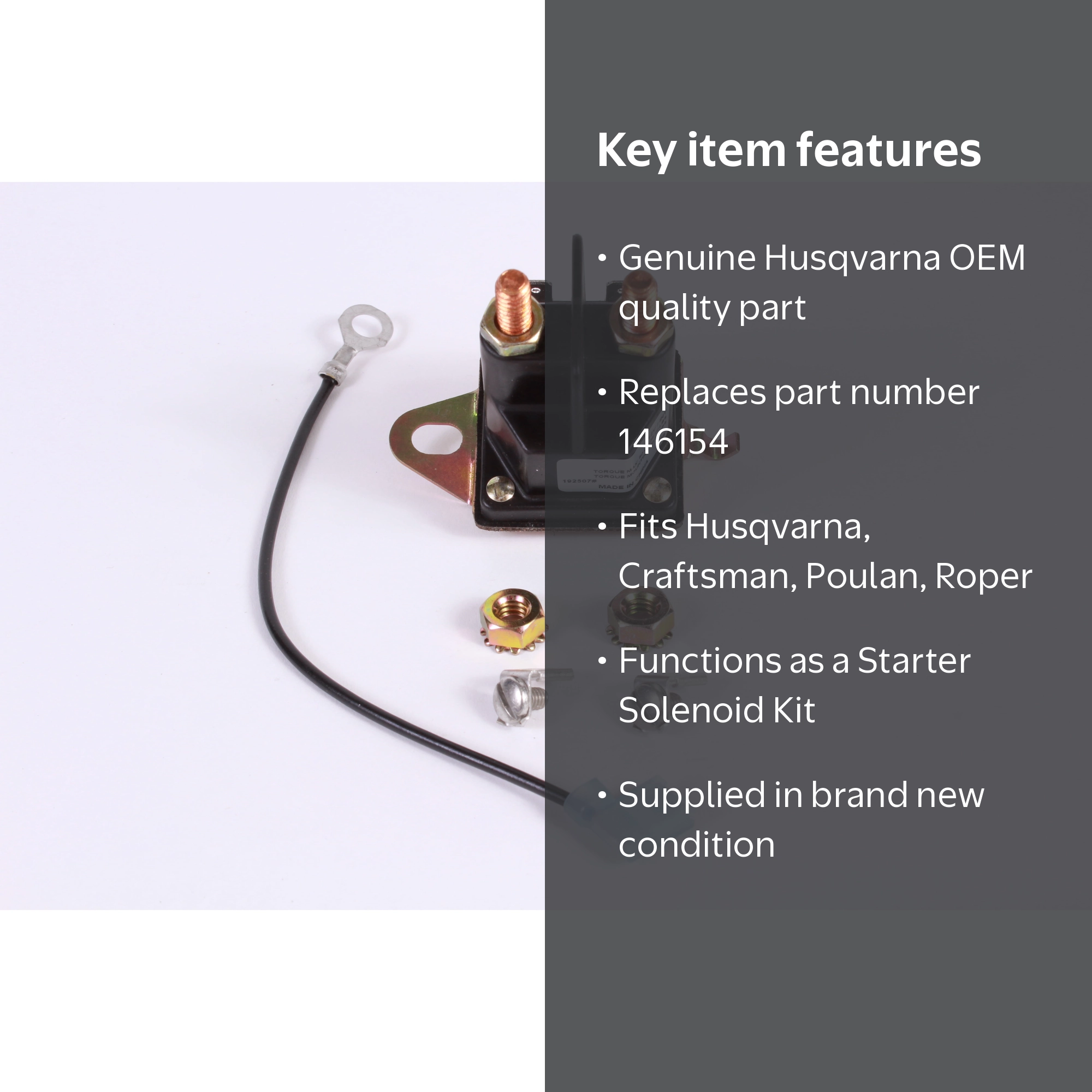 Husqvarna Starter Solenoid Kit 532146154 for Many Husqvarna Models