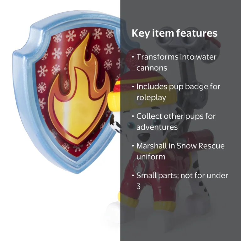 Paw Patrol Snow Rescue – Marshall with Transforming Pup Pack and