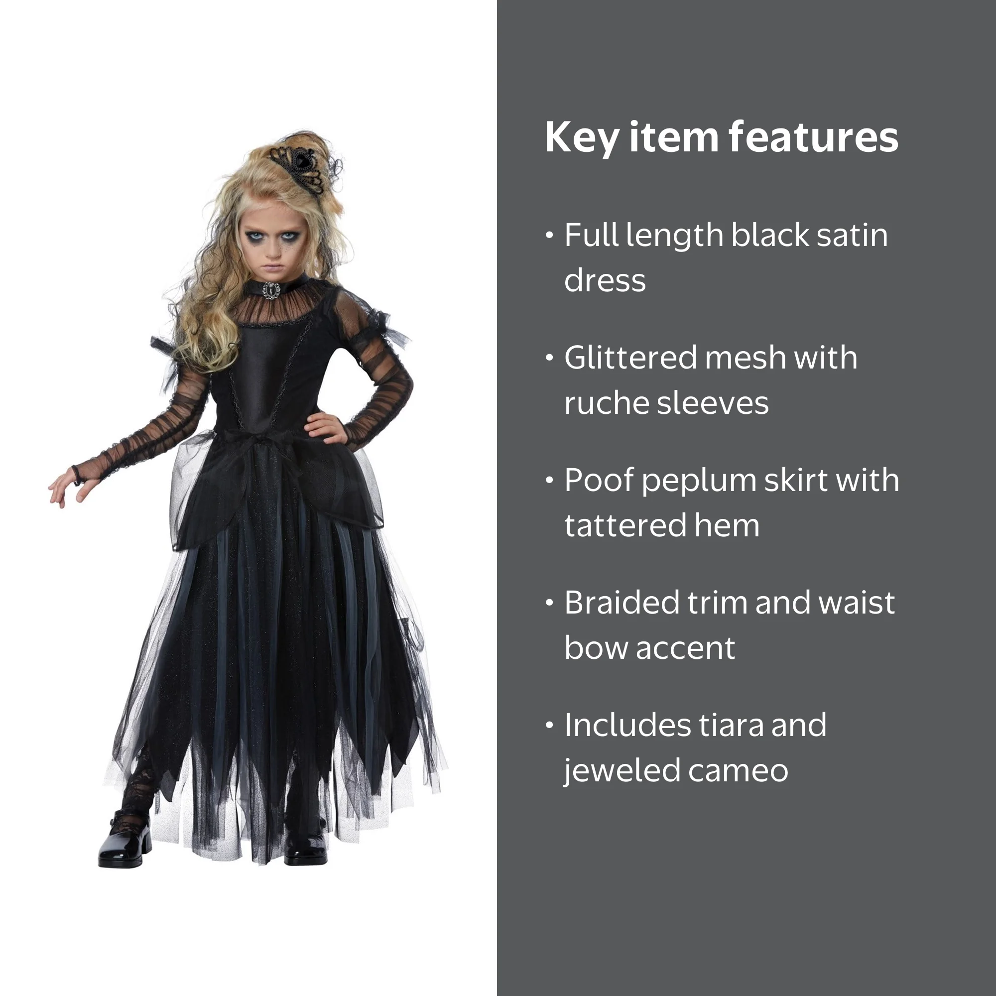 dark princess dress up Adult Princess of Darkness Costume, Black, 1X