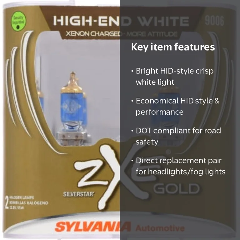 Sylvania 9006 SilverStar zXe Gold Halogen Headlight Bulb, Pack of