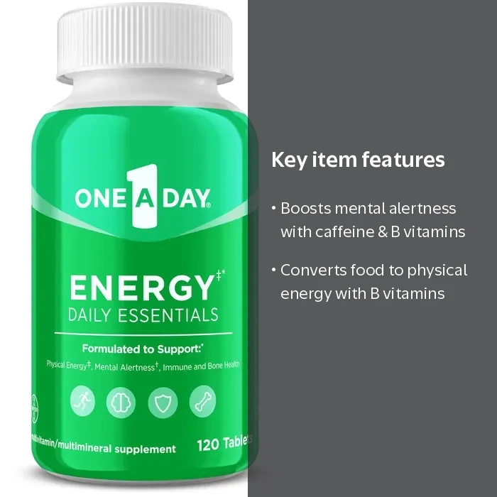 One A Day, Daily Essentials Energy Tablets, 120 ct - Walmart.com