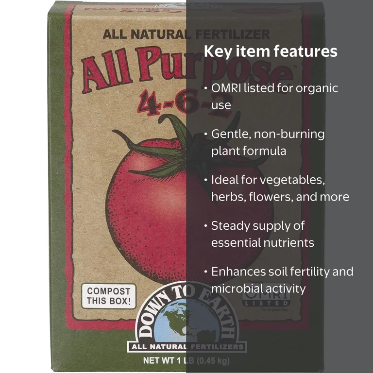 Down to Earth Organic All Purpose Fertilizer Mix 4-6-2, 1 lb