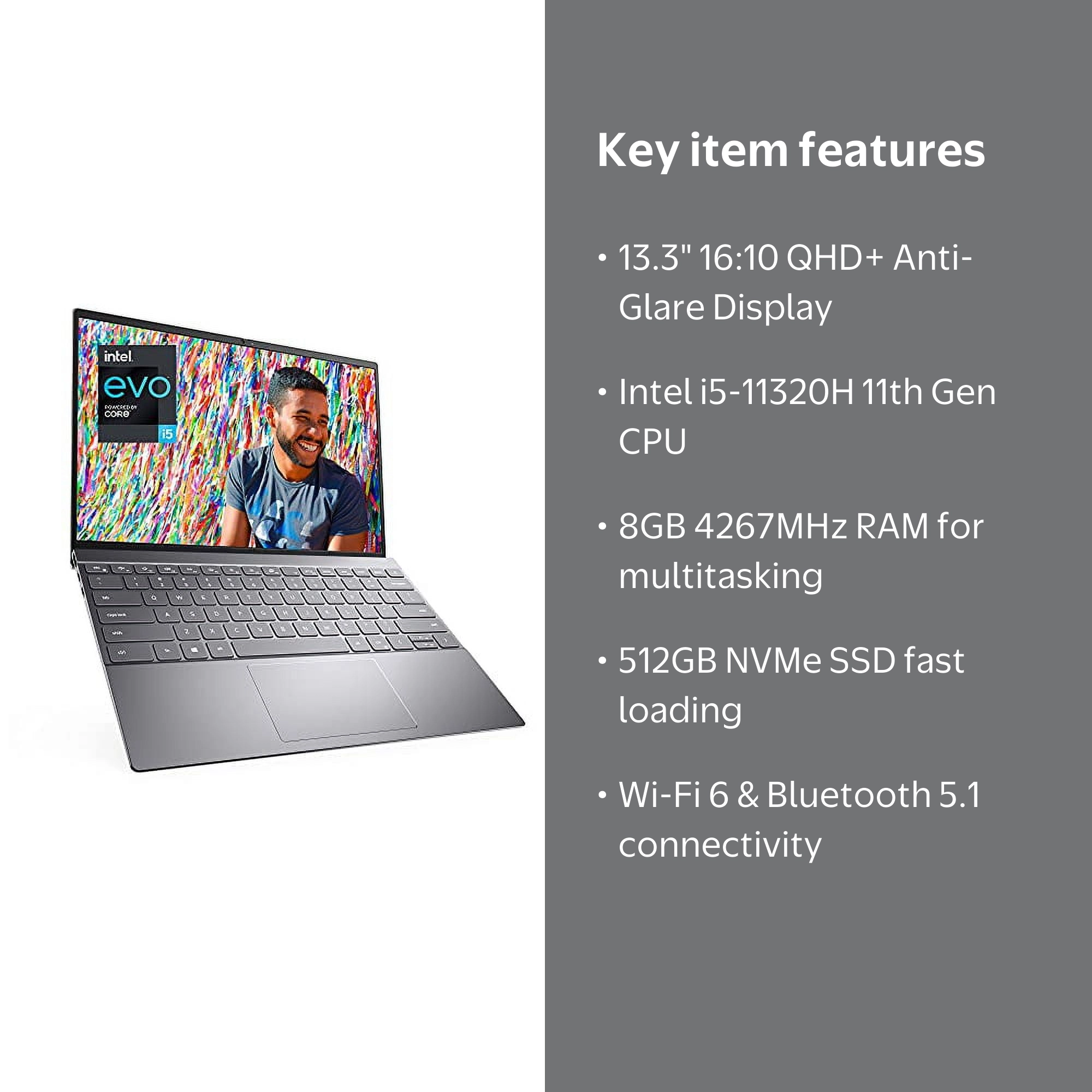Dell Inspiron 13 5310, 13.3 inch QHD+ Non-Touch Laptop - Intel