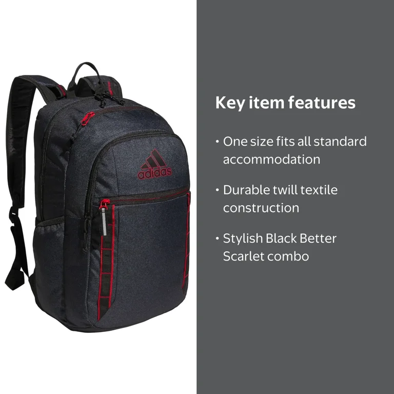adidas excel backpack black 7 School for Laptop, Gym and Travel, 34L, Black/White 3 Stripe Webbing/7, OSFA : Electronics water bottle Adidas Excel 6 backpack, Black,