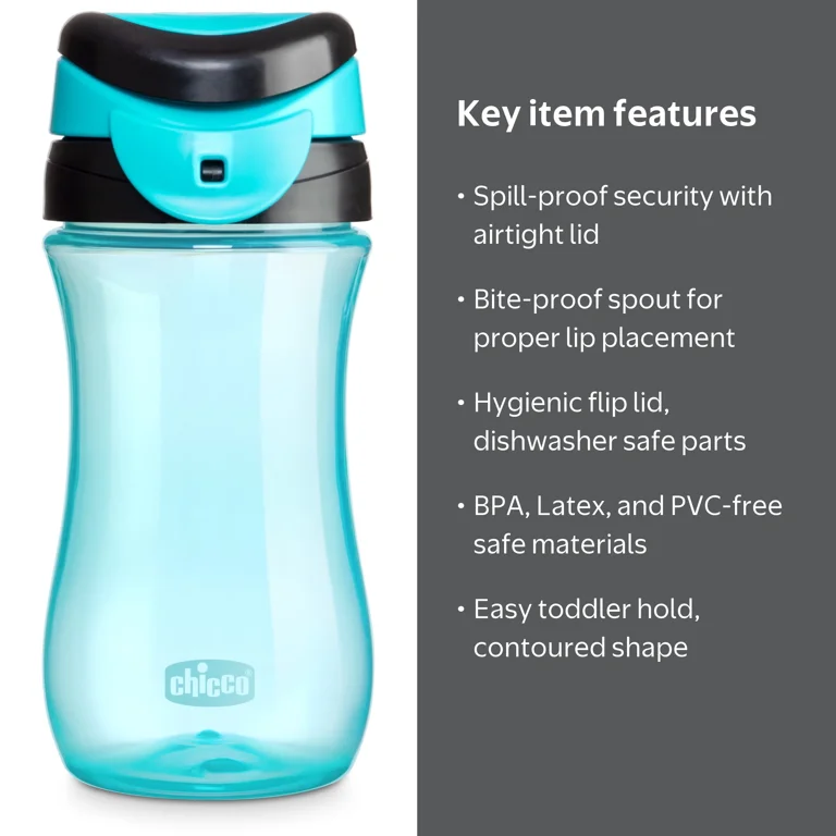 Chicco 12oz My Tumbler Toddler Cup with Open Rim Spout Flip Handle