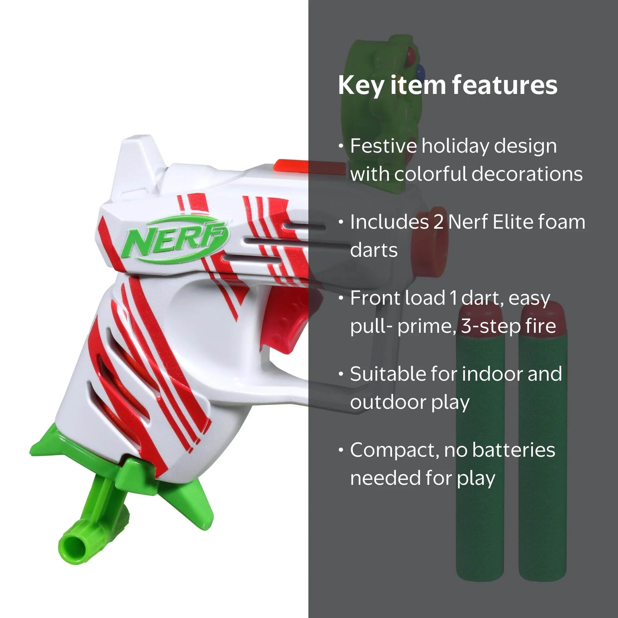 Nerf Elite 2.0 Jolly Dash Dart Blaster, Pull Down Priming
