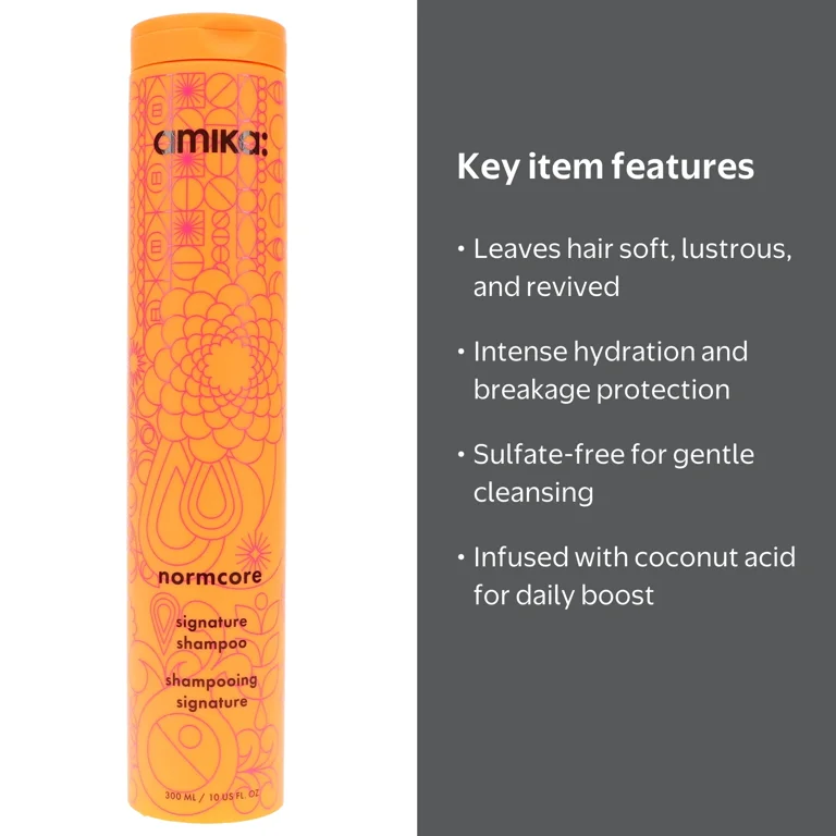 Amika, Normcore Signature Shampoo, 10 oz, Sulfate Free