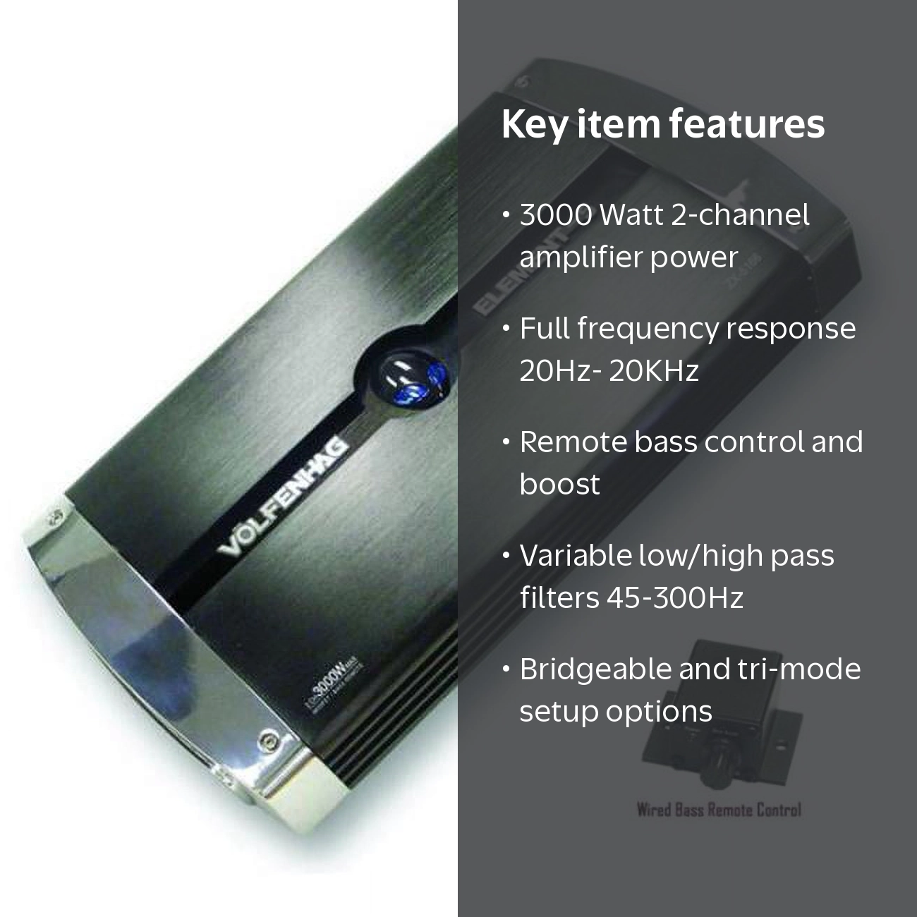 Volfenhag 3000 Watt 2 Channel Amp - ZX-5166 - Walmart.com