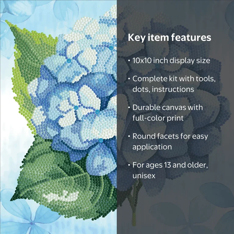 DIAMOND DOTZ® Blue Hydrangea Special Edition Diamond Painting Kit