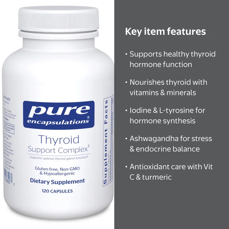 Pure Encapsulations Thyroid Support Complex, with Ashwagandha, 120 Count