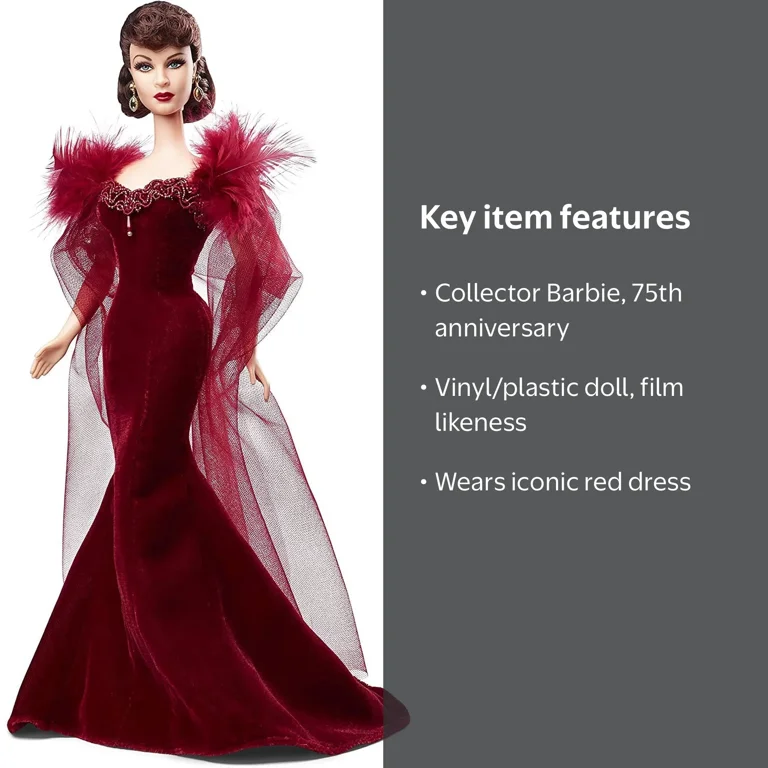 gone with the wind red dress Barbie as Scarlett O'Hara Gone Wind Velvet by Mat Enchanted Styles Gone with the wind red