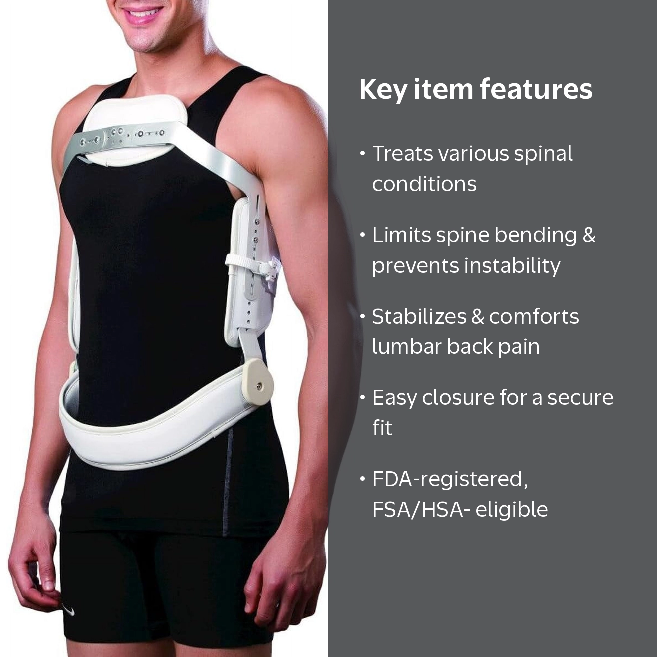 Orthomen Hyper-X TLSO Jewett Back Brace, Prevent Spine Flexion