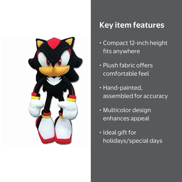 Sonic The Hedgehog New_8967 Great Eastern GE-8967 - Shadow Plush