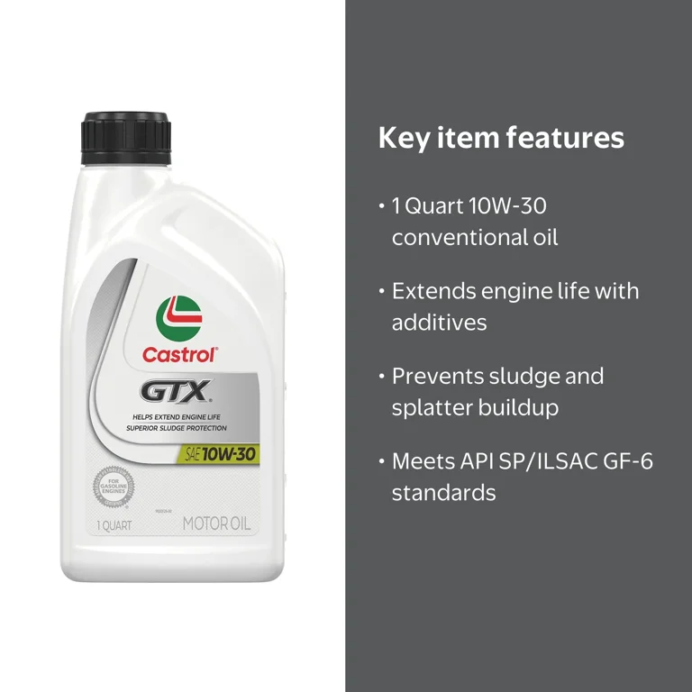 Castrol GTX 10W-30 Conventional Motor Oil, 1 Quart - Walmart.com