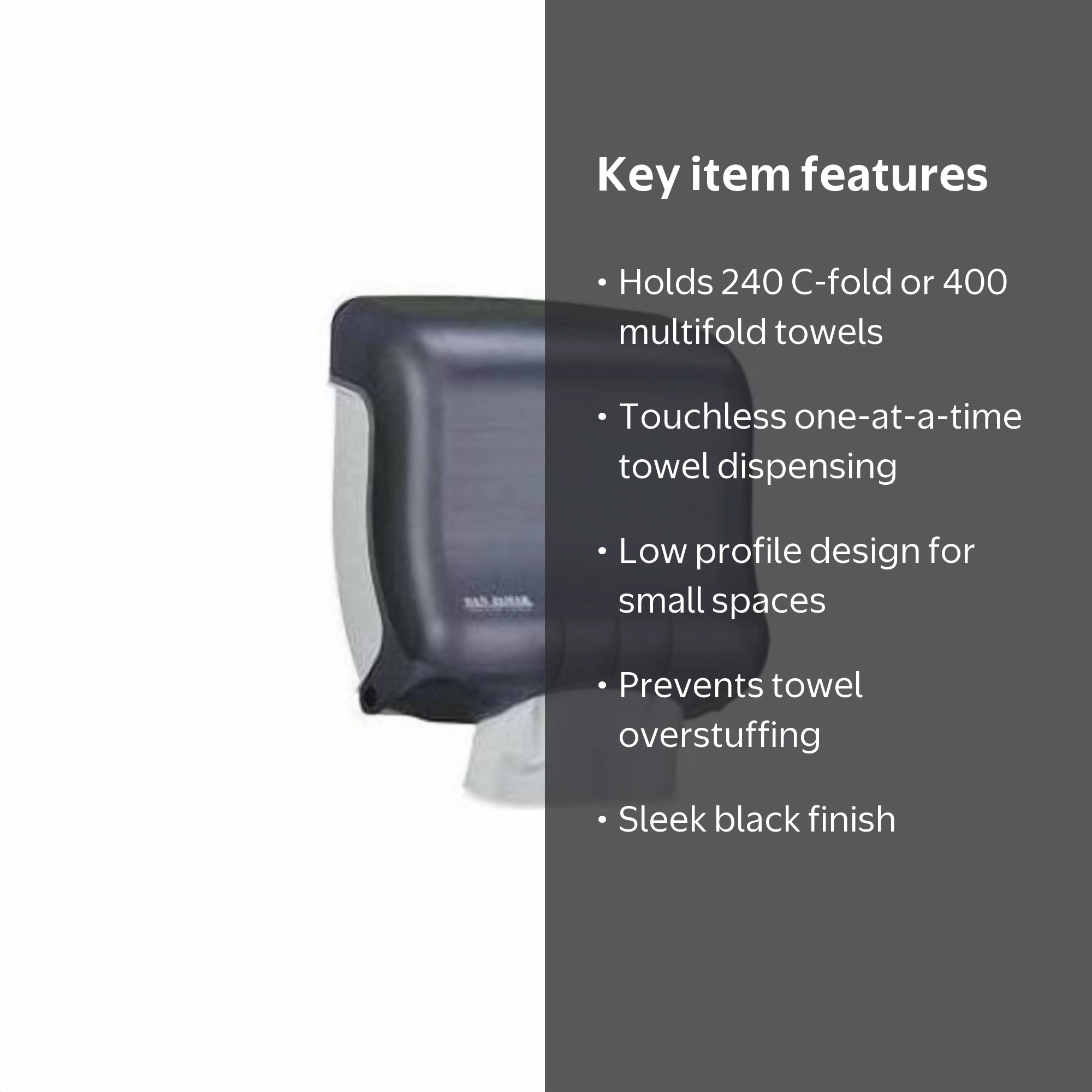 San Jamar, SJMT1750TBK, UltraFold Towel Dispenser, 1 Each, Black