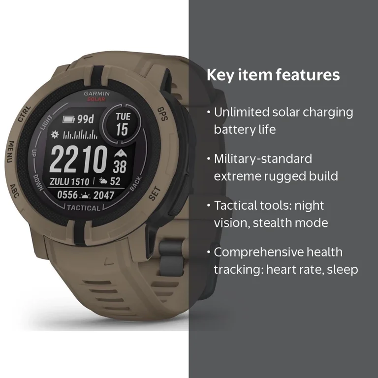 Garmin Instinct 2 Solar Tactical Edition 45mm Rugged GPS