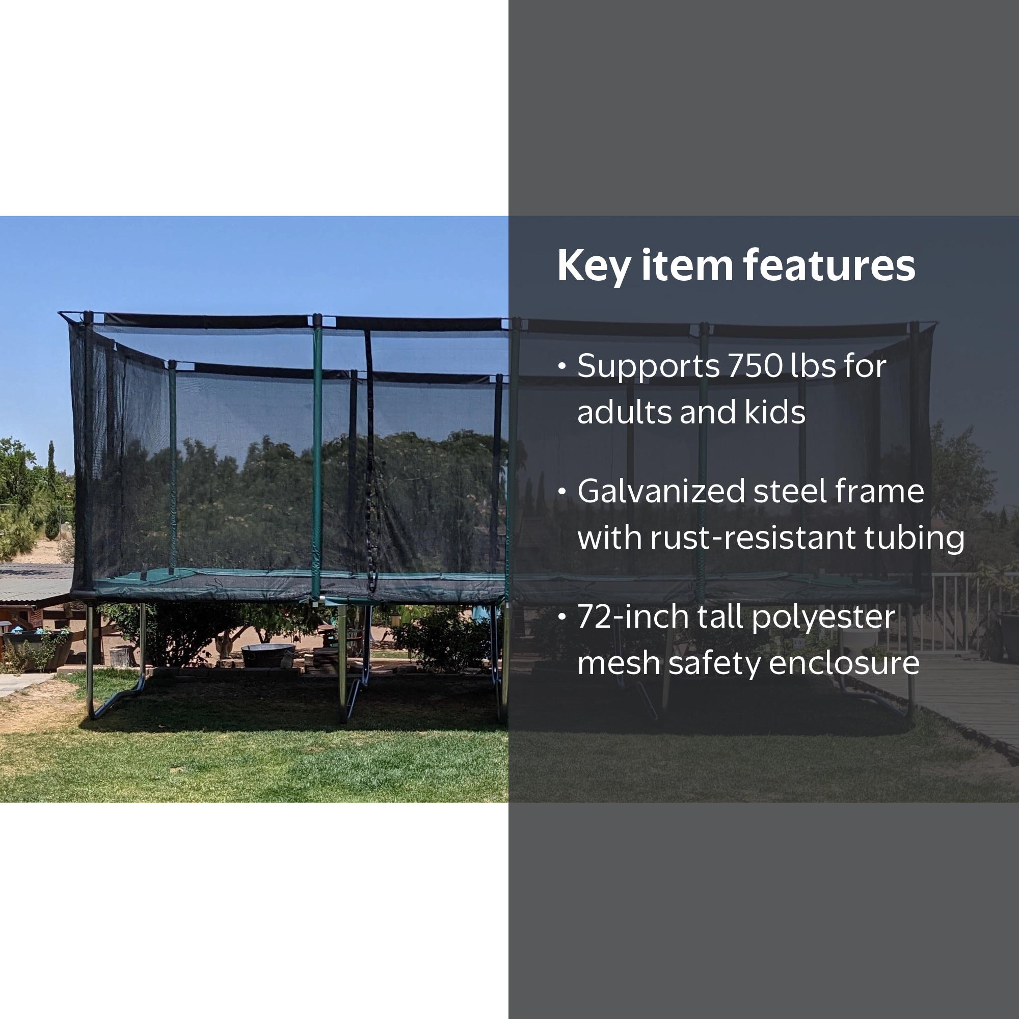 Galactic Xtreme, Outdoor Rectangle Trampoline, 13x23 Ft, Green