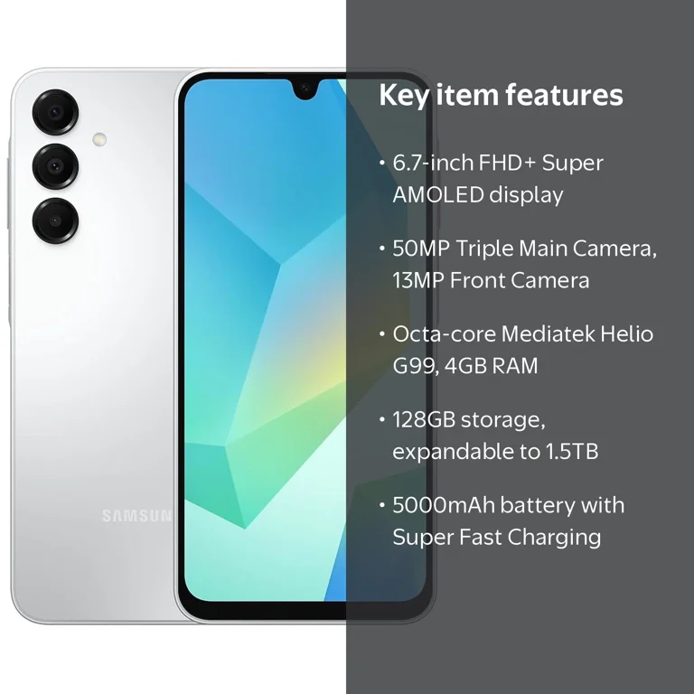 Samsung, Galaxy A16 Smartphone, A165M 128GB 4GB RAM, Light Gray