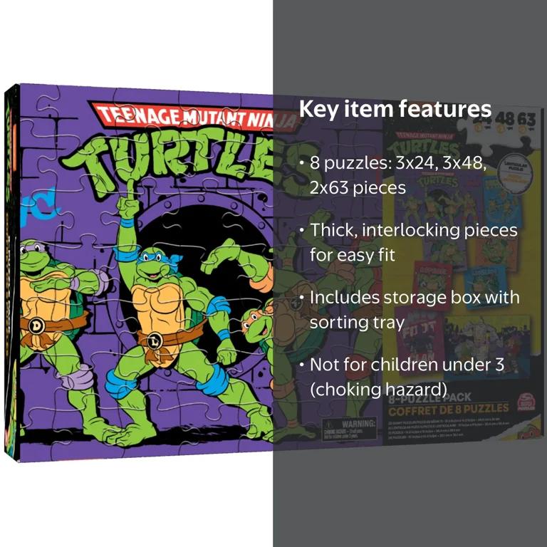 Teenage Mutant Ninja Turtles, 8 Jigsaw Puzzle Bundle in Storage