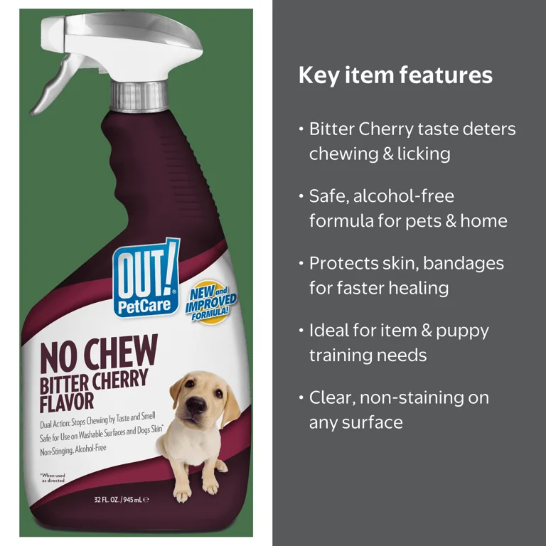 OUT!, Bitter Cherry Dog Chew Deterrent, 32oz, 1 Pack - Walmart.com