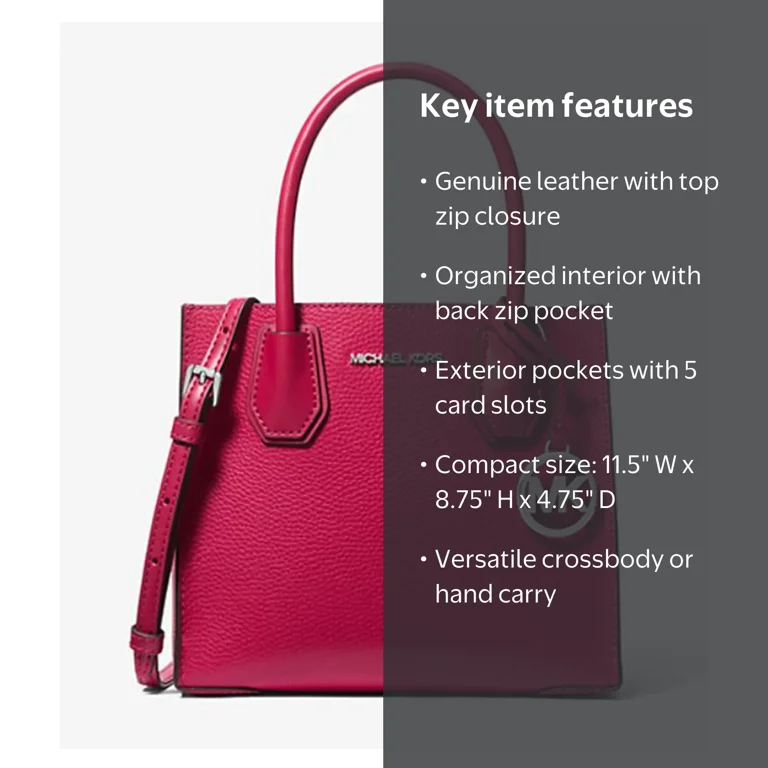 Michael Kors Satchel Medium Leather Mercer Messenger Handbag