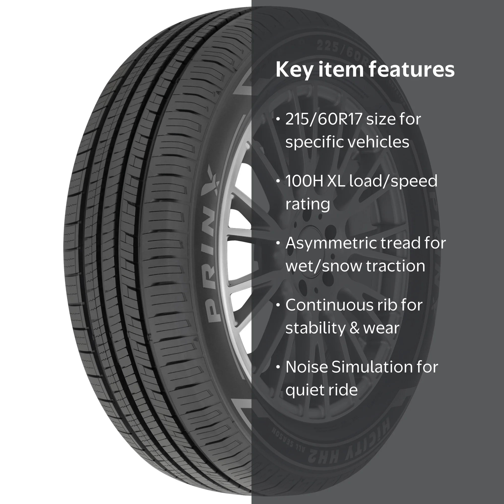 Prinx HiCITY HH2 All Season 215/60R17 100H XL Passenger Tire for