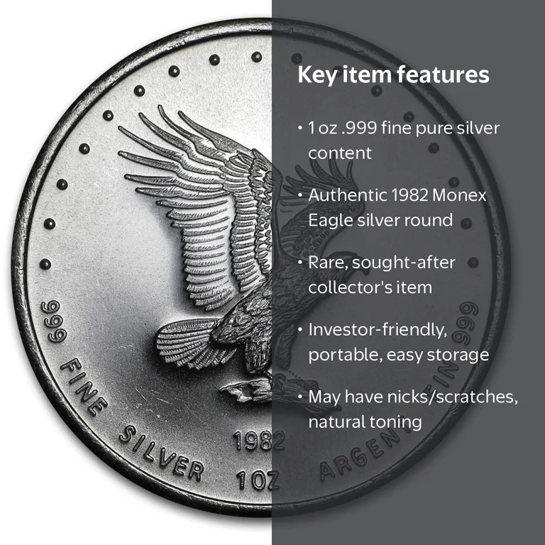 1982 1 oz Silver Round - Monex Eagle - Walmart.com