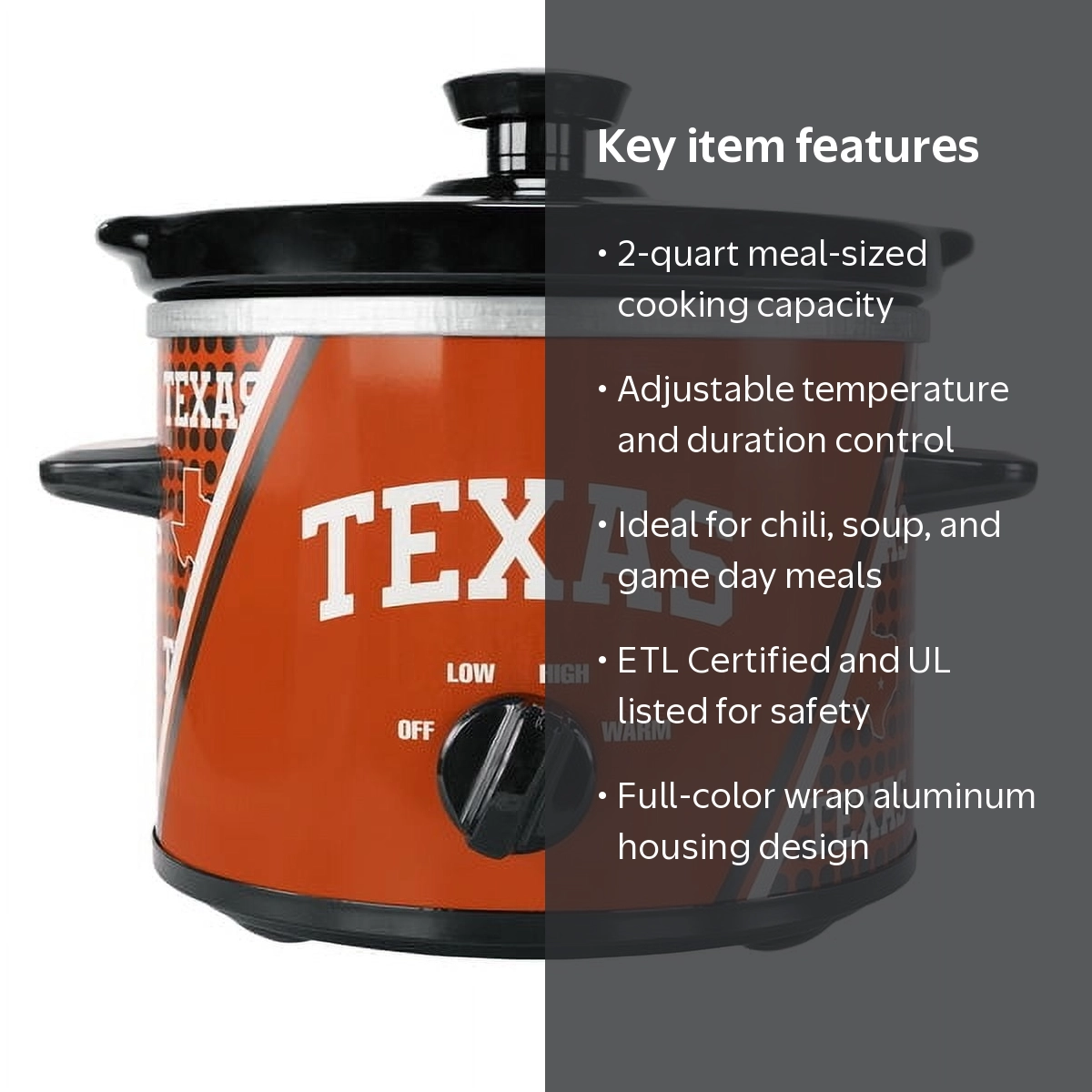 Uncanny Brands, Texas Longhorns 2-Qt Slow Cooker, Officially