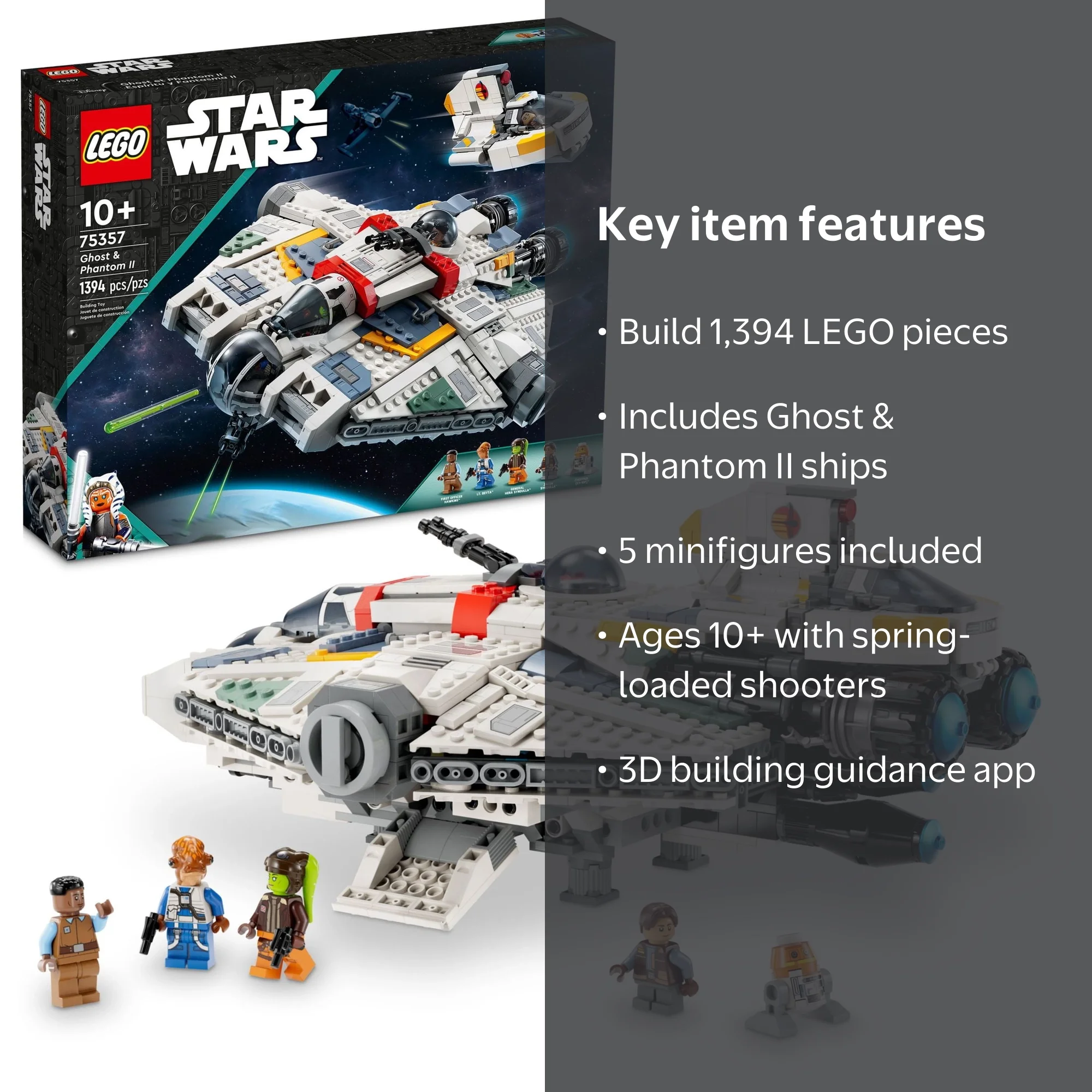 LEGO Star Wars: Ahsoka Ghost & Phantom II 75357 Building Toy Set