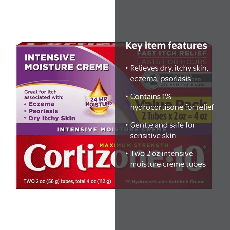 Cortizone 10 Intensive Healing Cream, Itchy Skin Relief, Hydro