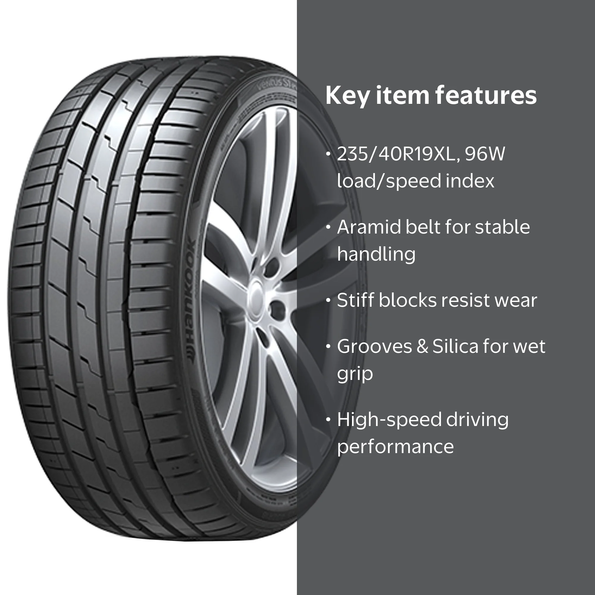 Hankook Ventus S1 evo3 (K127) 235/40R19 96W XL Summer Tire for